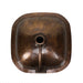 Nantucket Sinks SQRC-OF - 16.25" Hand Hammered Copper Square Undermount Bathroom Sink with Overflow DirectSinks