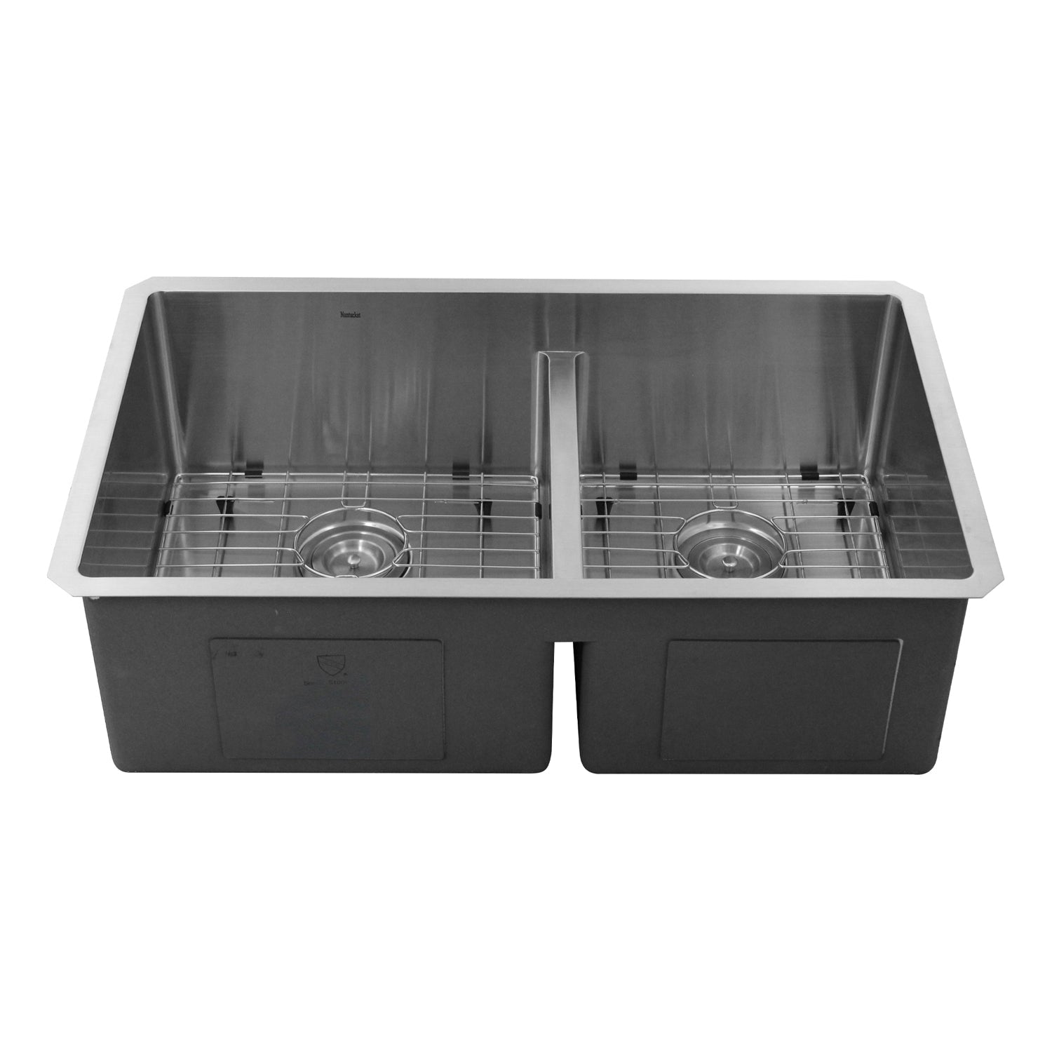 Nantucket Sinks SR3219-OS-16 - 32" Pro Series 60/40 Offset Double Bowl Undermount Small Radius Stainless Steel Kitchen Sink