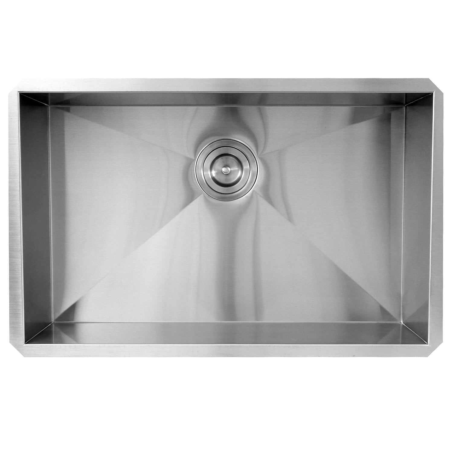 Nantucket Sinks ZR2818-16 - 28" Pro Series Large Rectangle Single Bowl Undermount Zero Radius Stainless Steel Kitchen Sink