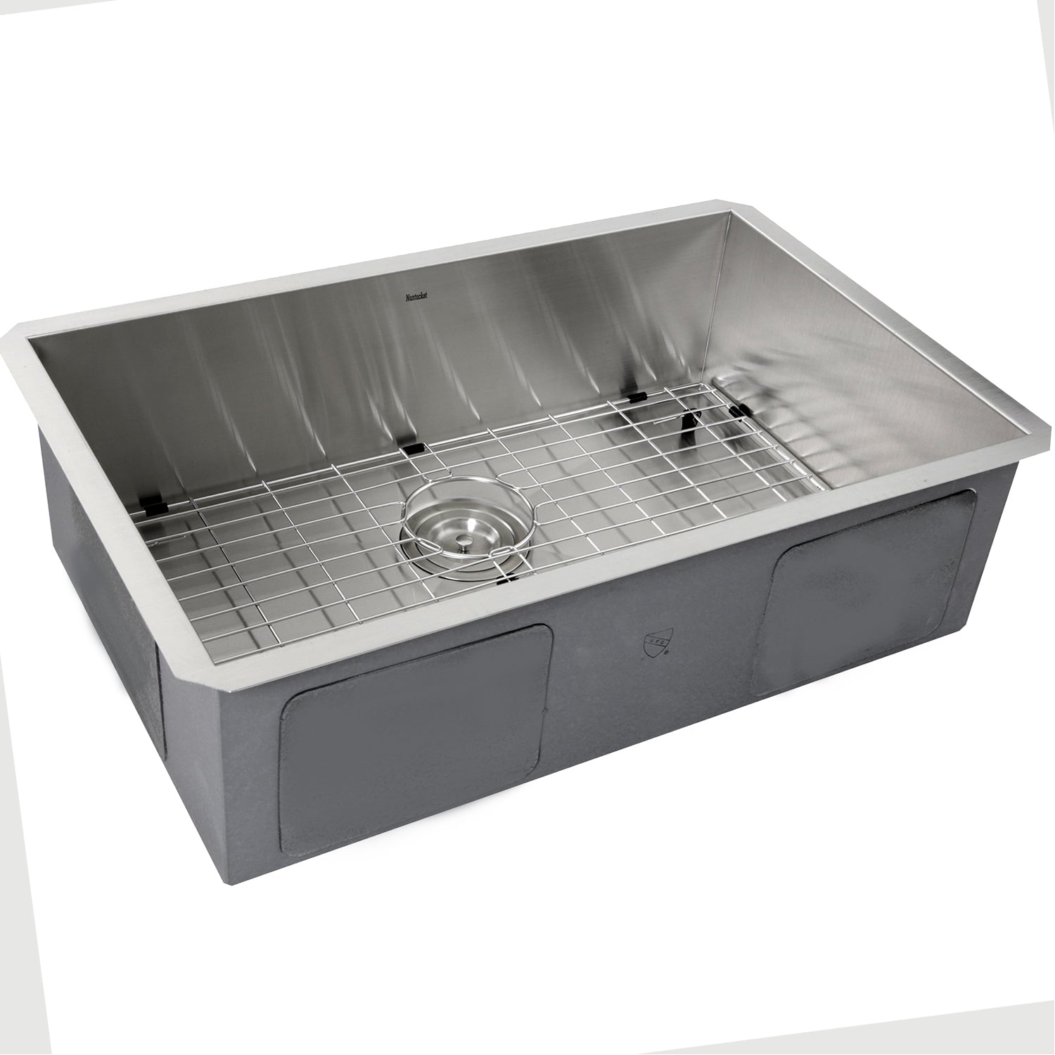 Nantucket Sinks ZR2818-8-16 - 28" Pro Series Rectangle Single Bowl Undermount Zero Radius Stainless Steel Kitchen Sink, 8" Deep
