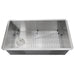 Nantucket Sinks ZR3218-OSD - 32" Pro Series Large Rectangle Single Bowl Undermount Small Radius Stainless Steel Kitchen Sink, Offset Drain