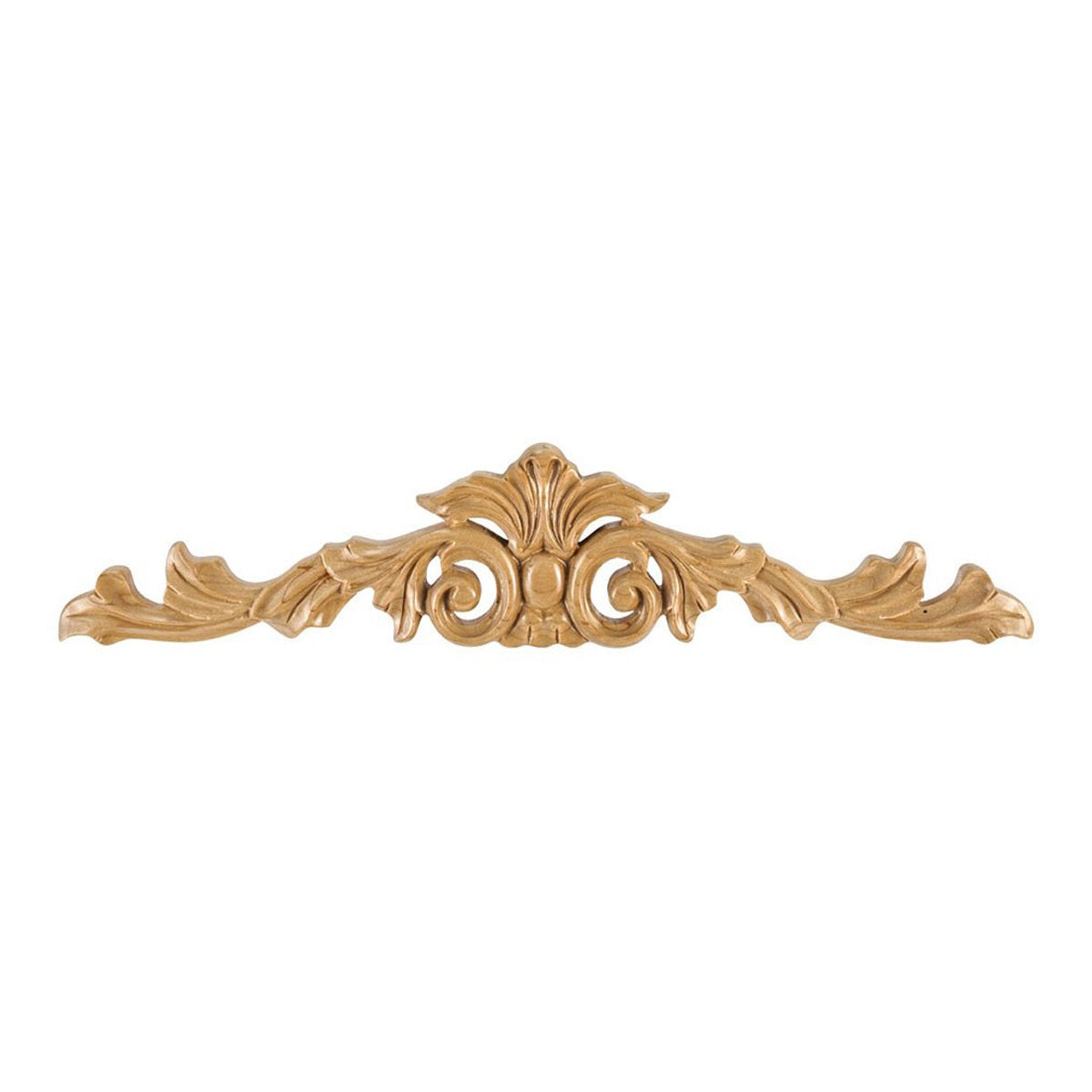 Hardware Resources 15-1/4" x 1/2" x 3-1/4" Cherry Hand Carved Acanthus Onlay-DirectSinks