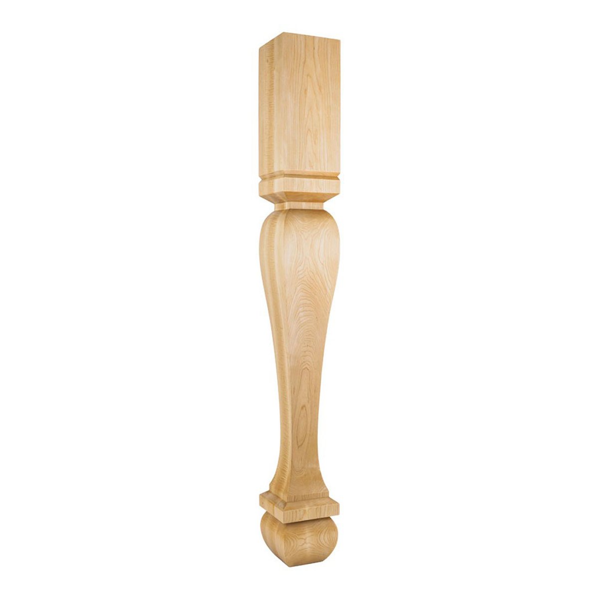 Hardware Resources 5" x 5" x 42" Square White Birch Post / Table Leg with Foot-DirectSinks