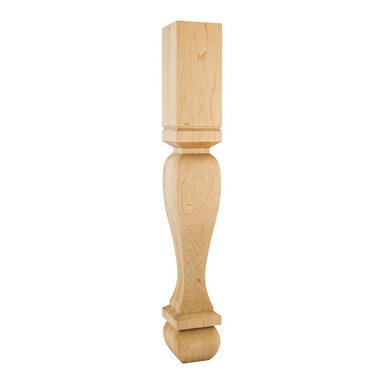 Hardware Resources 5" x 5" x 35-1/2" Square Alder Post / Table Leg with Foot-DirectSinks