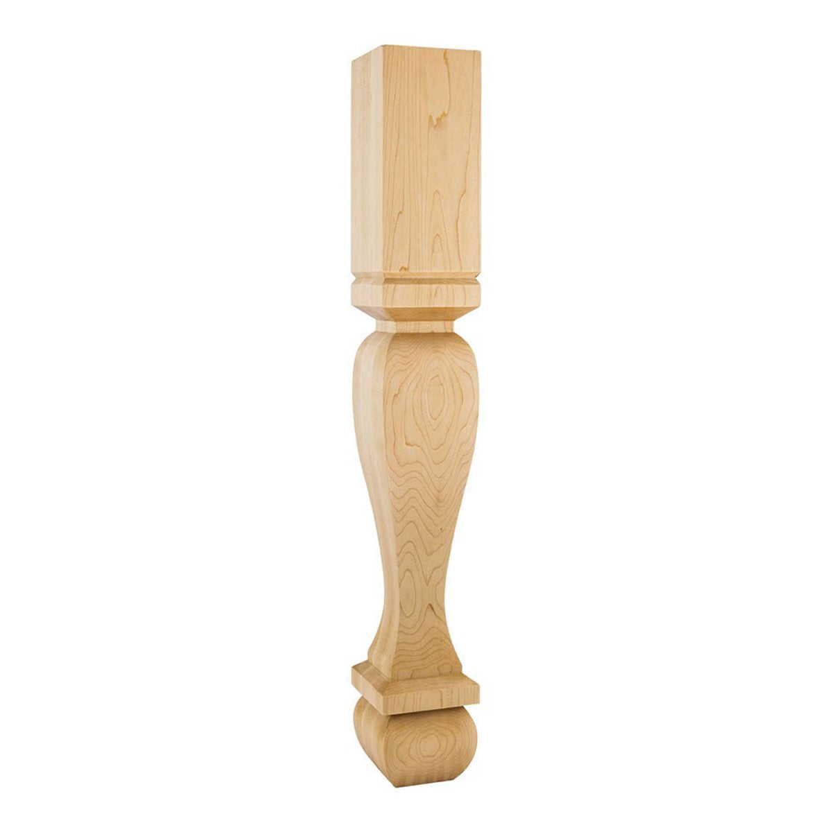 Hardware Resources 5" x 5" x 35-1/2" Square Cherry Post / Table Leg with Foot-DirectSinks