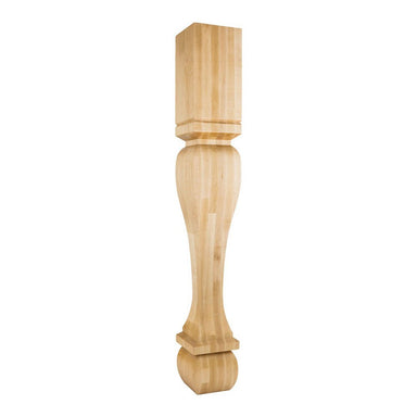 Hardware Resources 6" x 6" x 42" Square White Birch Post / Table Leg with Foot-DirectSinks