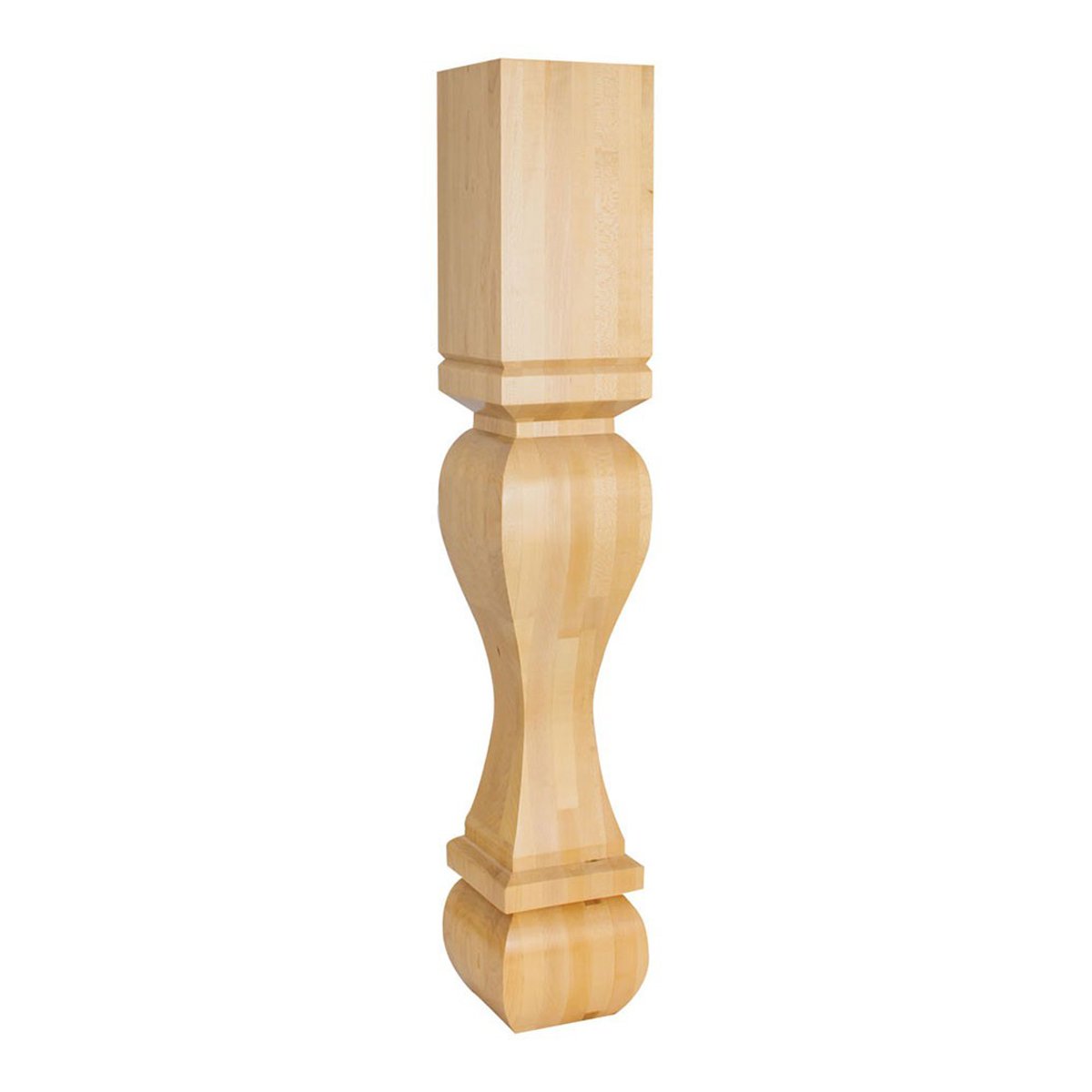 Hardware Resources 6" x 6" x 35-1/2" Square Hard Maple Post / Table Leg with Foot-DirectSinks