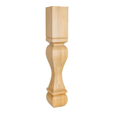 Hardware Resources 6" x 6" x 35-1/2" Square Hard Maple Post / Table Leg with Foot-DirectSinks