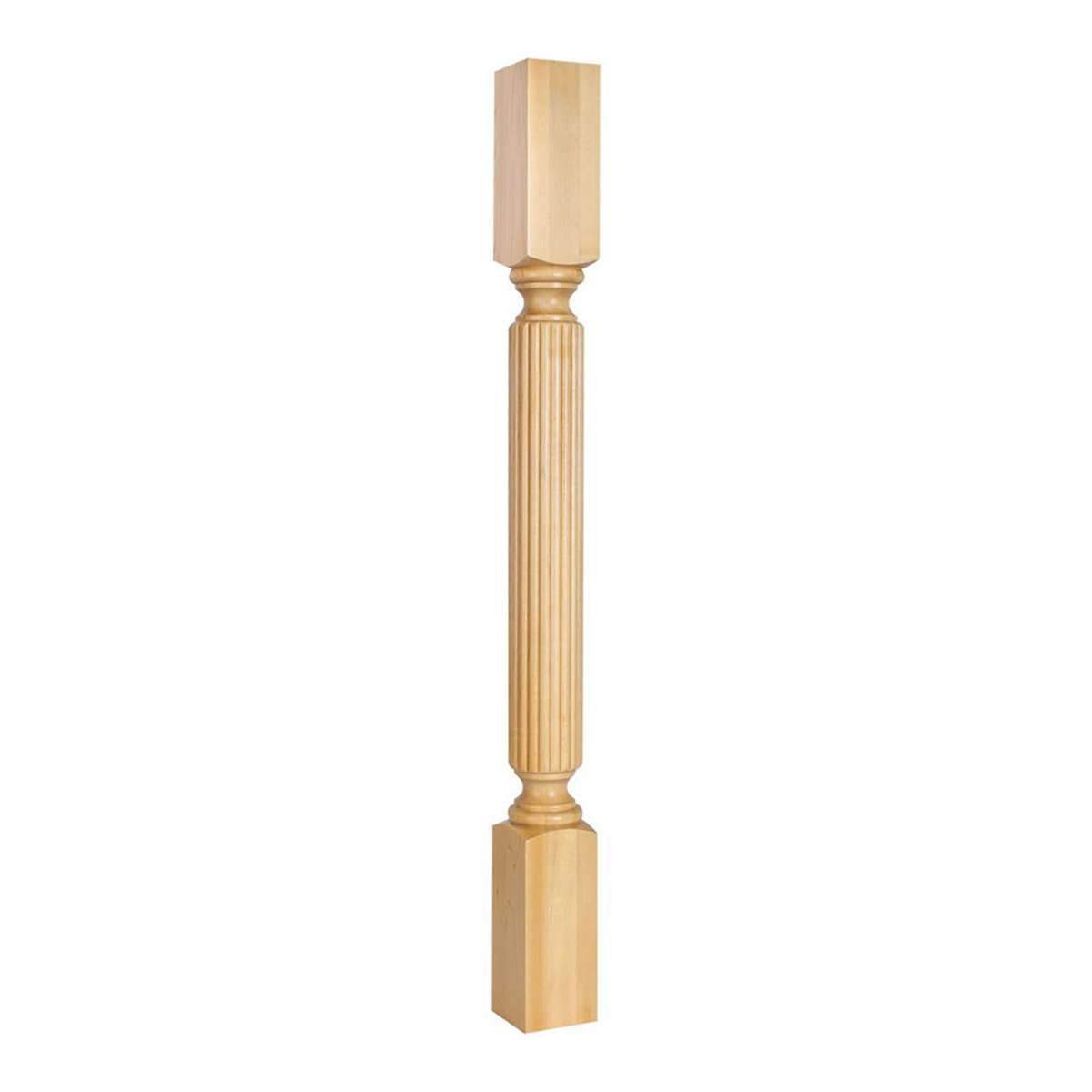 Hardware Resources 3" x 3" x 35-1/2" Hard Maple Post with Reed Pattern-DirectSinks