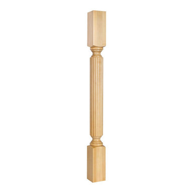 Hardware Resources 3" x 3" x 35-1/2" Hard Maple Post with Reed Pattern-DirectSinks