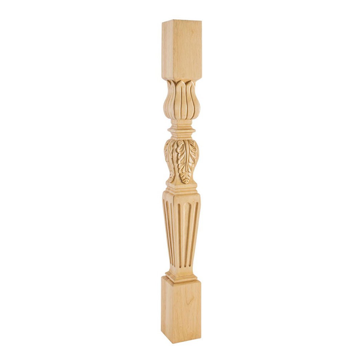 Hardware Resources 3-1/2" Square x 35-1/2" Hard Maple Acanthus / Fluted Post-DirectSinks