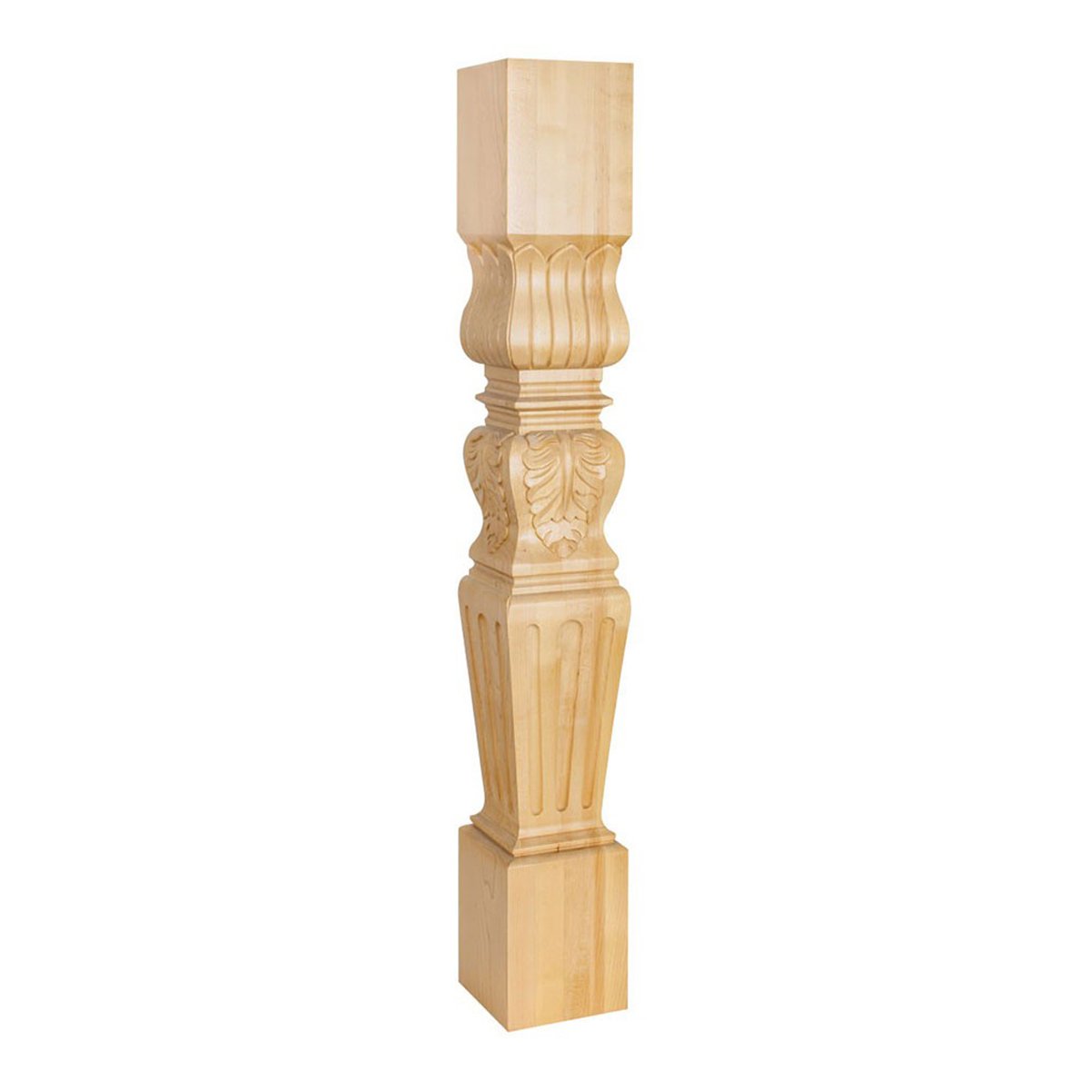 Hardware Resources 5" x 5" x 35-1/2" Hard Maple Acanthus / Fluted Post-DirectSinks