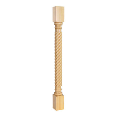 Hardware Resources 3" x 3" x 35-1/2" Rubberwood Post with Rope Pattern-DirectSinks