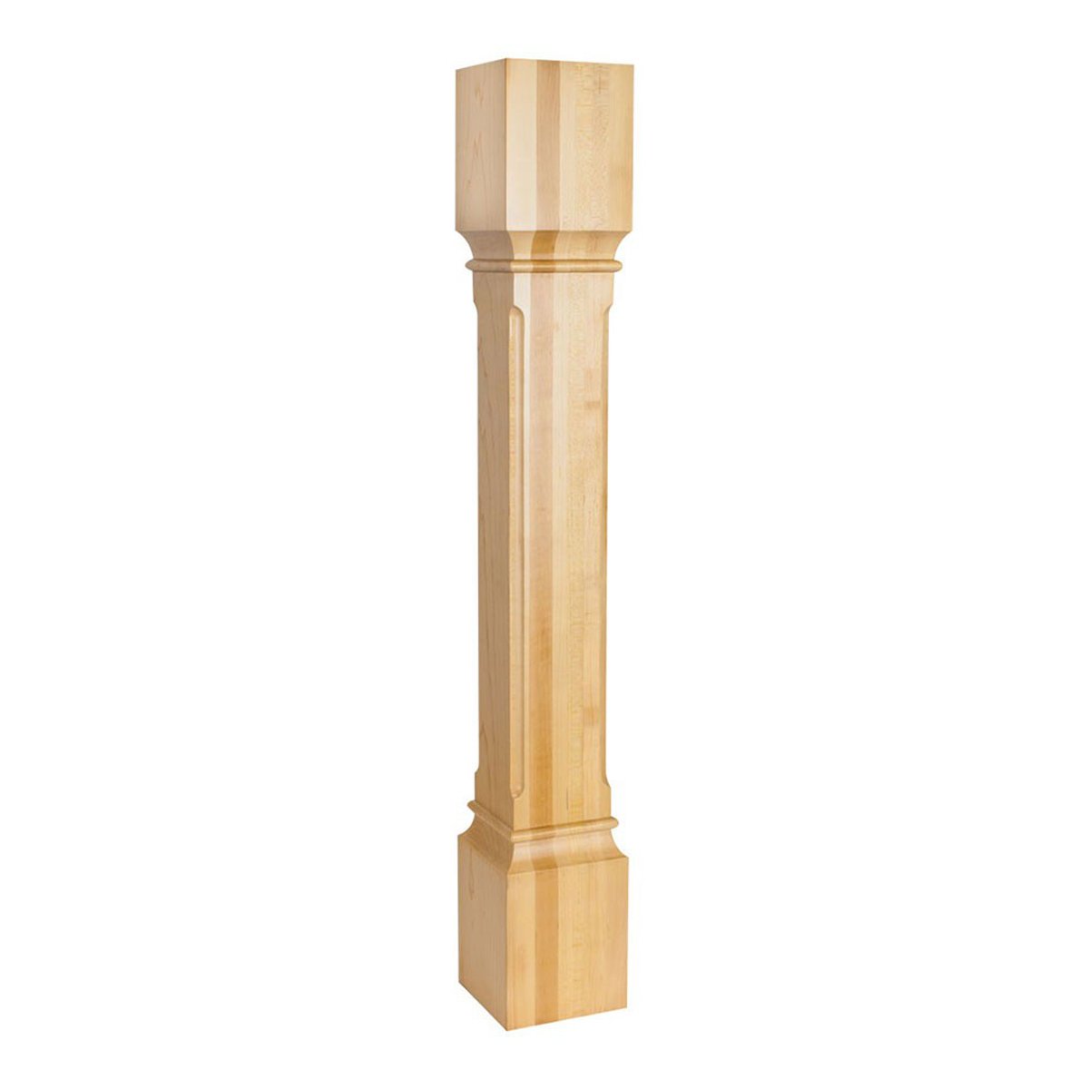 Hardware Resources 5" x 5" x 35-1/2" Rubberwood Post with Fluted Corners-DirectSinks