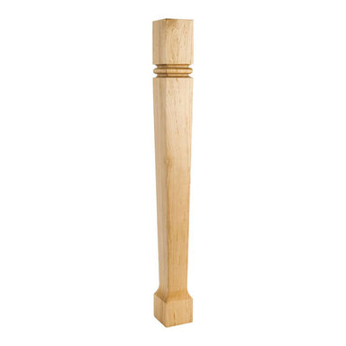 Hardware Resources 3-1/2" x 3-1/2" x 35-1/2" Hard Maple Post with Bullnose Groove and Taper to Foot-DirectSinks