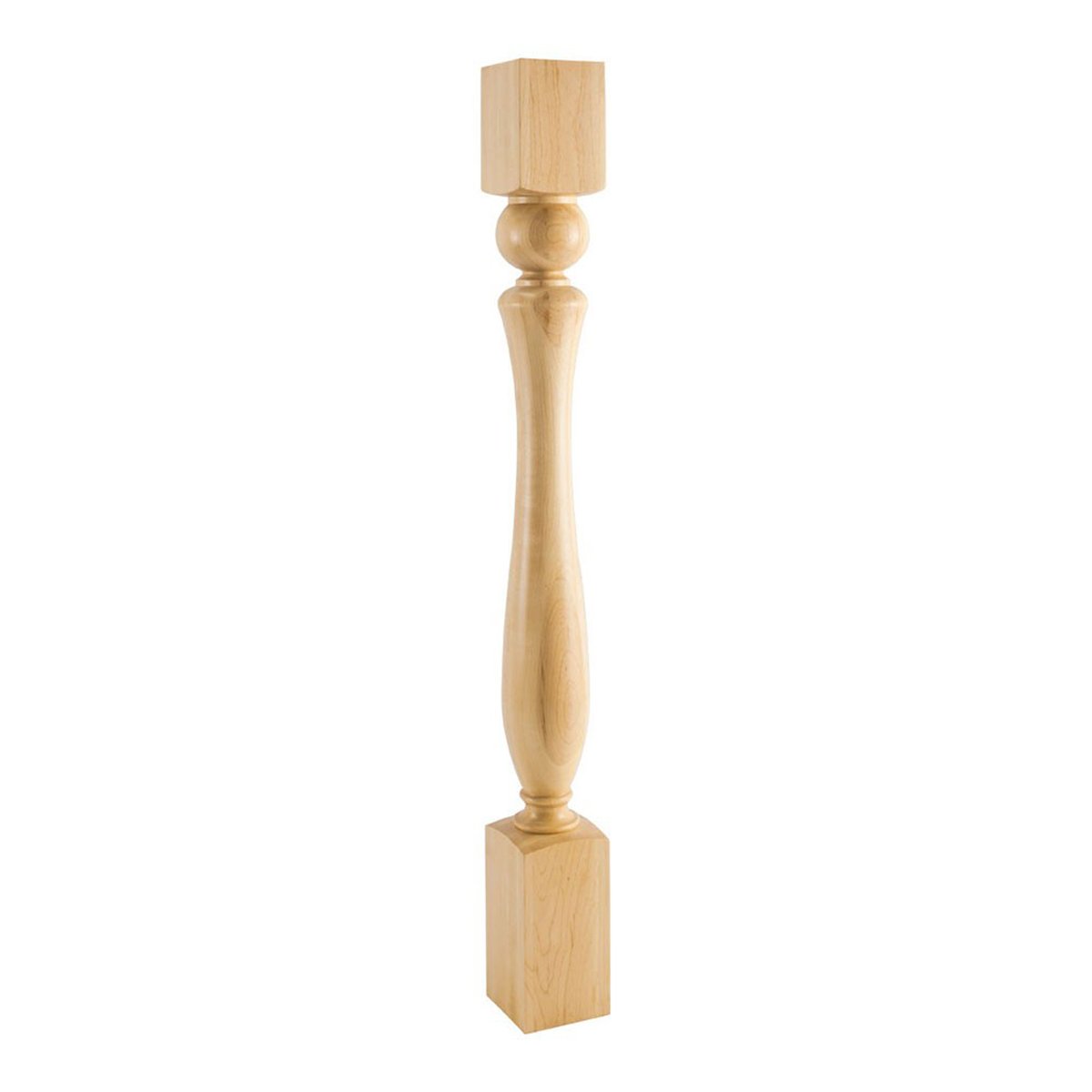 Hardware Resources 3-1/2" x 35-1/2" Hard Maple Turned Post with Sphere-DirectSinks