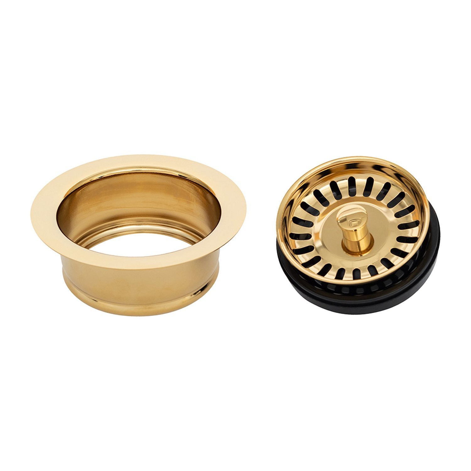 3.5" Deluxe Garbage Disposal Drain with Basket - Polished Brass