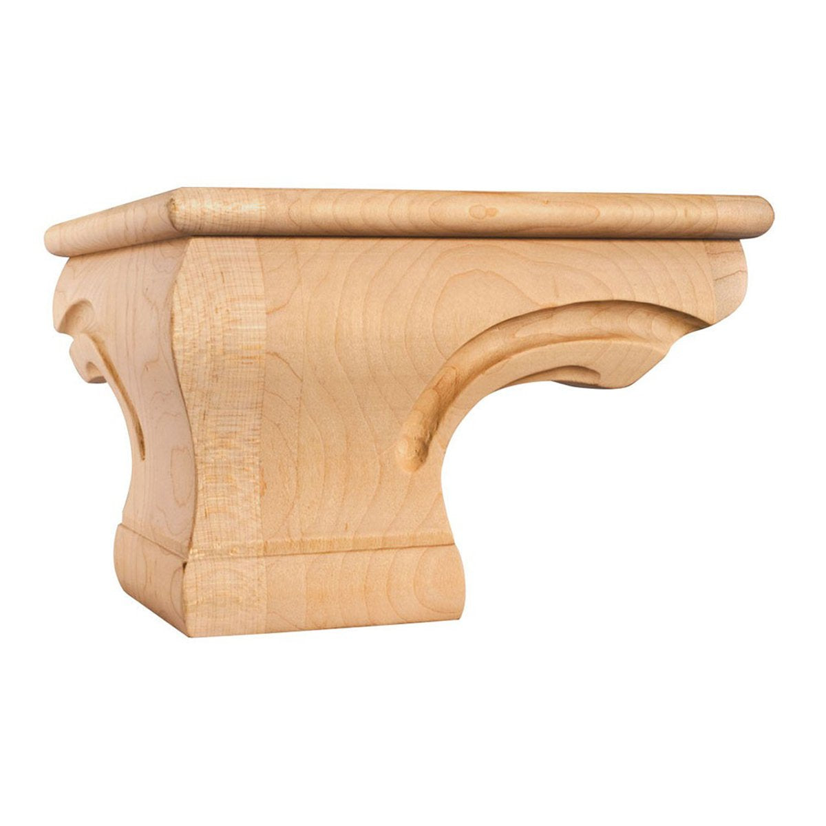 Hardware Resources 6-3/4" x 6-3/4" x 4-1/2" Oak Rounded Corner Pedestal Foot with Bead-DirectSinks
