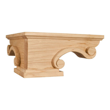 Hardware Resources 8-1/4" x 8-1/4" x 4-1/2" Hard Maple Scrolled Corner Pedestal Foot-DirectSinks