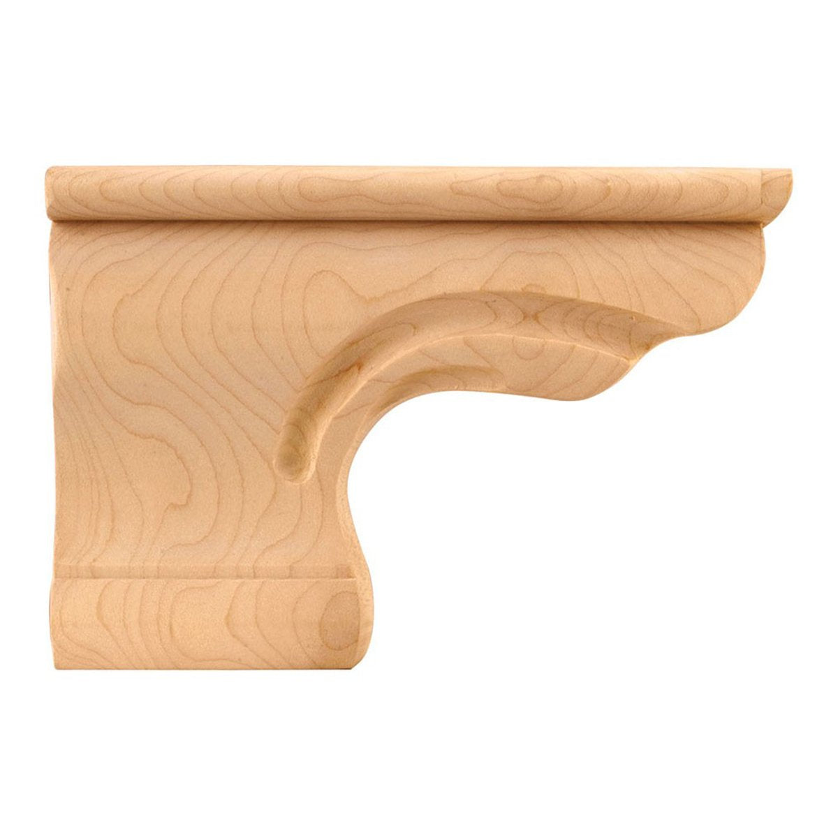 Hardware Resources 6-3/8" x 1" x 4-1/2" Alder Rounded Corner Pedestal Foot with Bead-DirectSinks