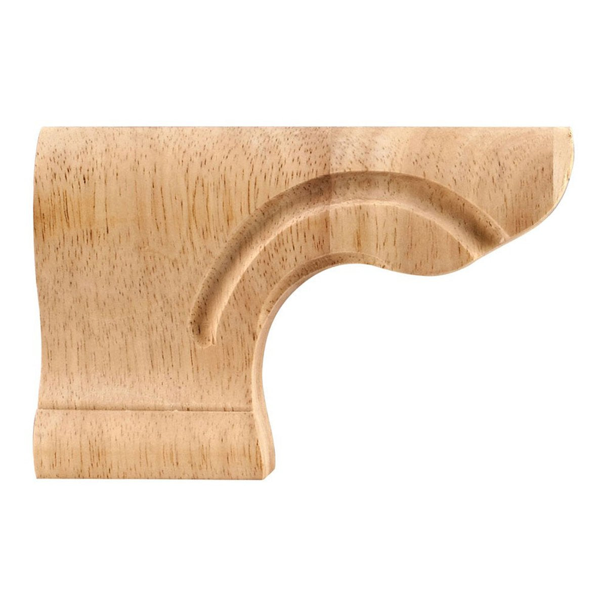 Hardware Resources 6" x 1-1/8" x 4" Rubberwood Rounded Corner Pedestal Foot-DirectSinks