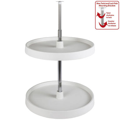 Hardware Resources Round Plastic Lazy Susan Set with Twist and Lock Pole-DirectSinks