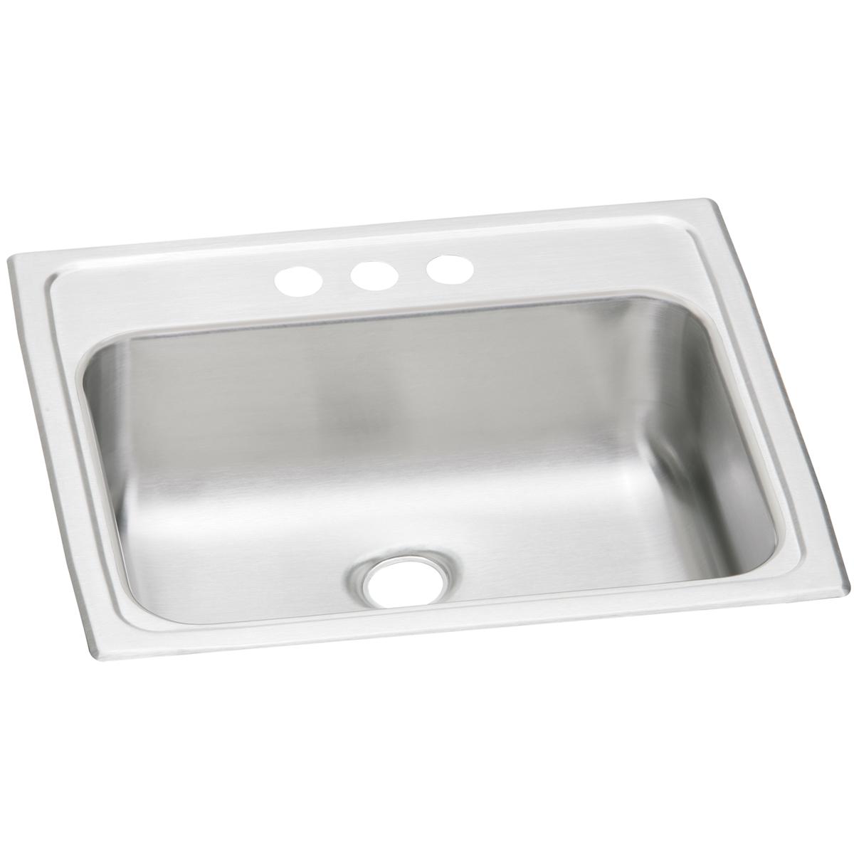 Elkay Celebrity Stainless Steel 19" x 17" x 6-1/8" Single Bowl Drop-in Bathroom Sink
