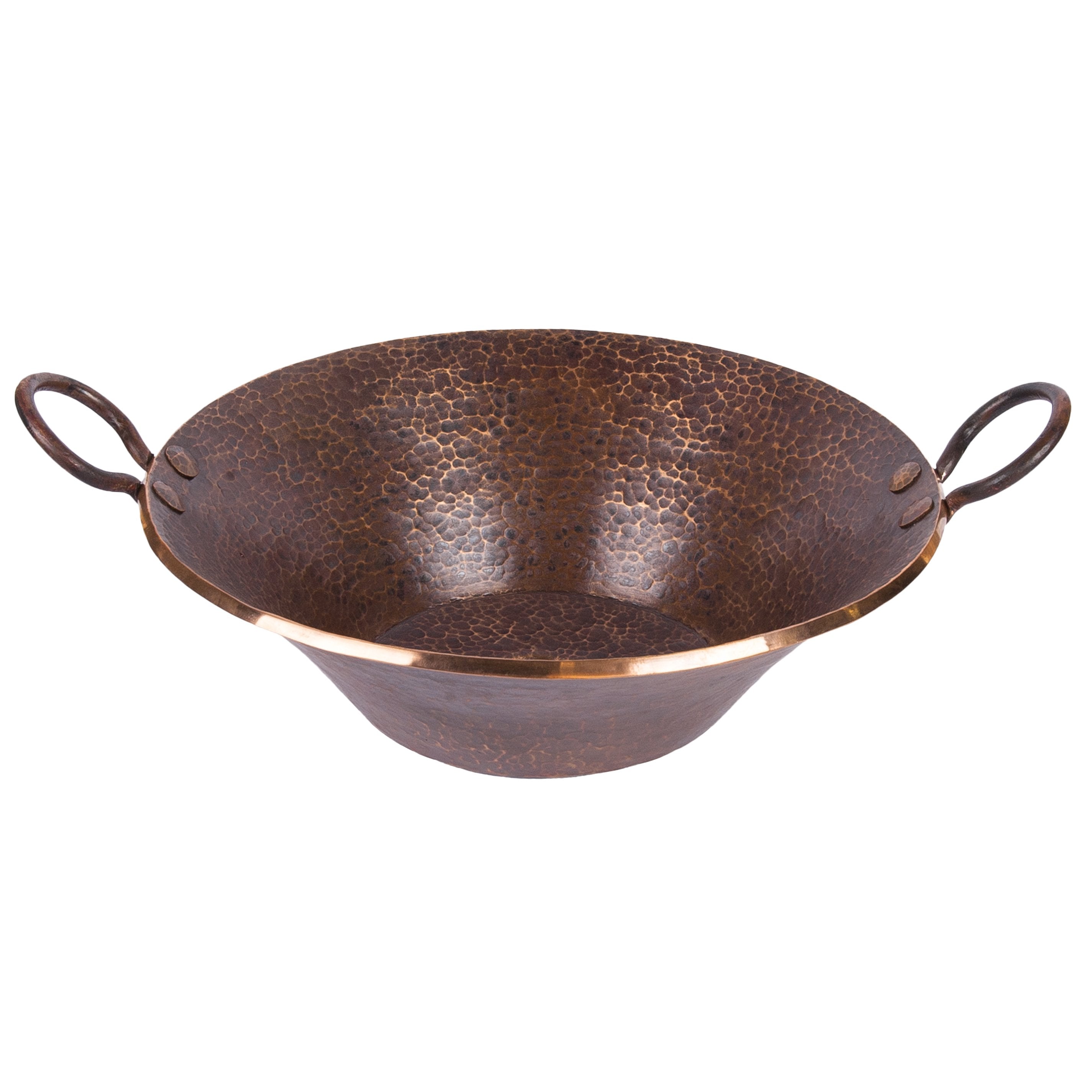 Premier Copper Products Round Hand Forged Old World Miners Pan Copper Vessel Sink-DirectSinks