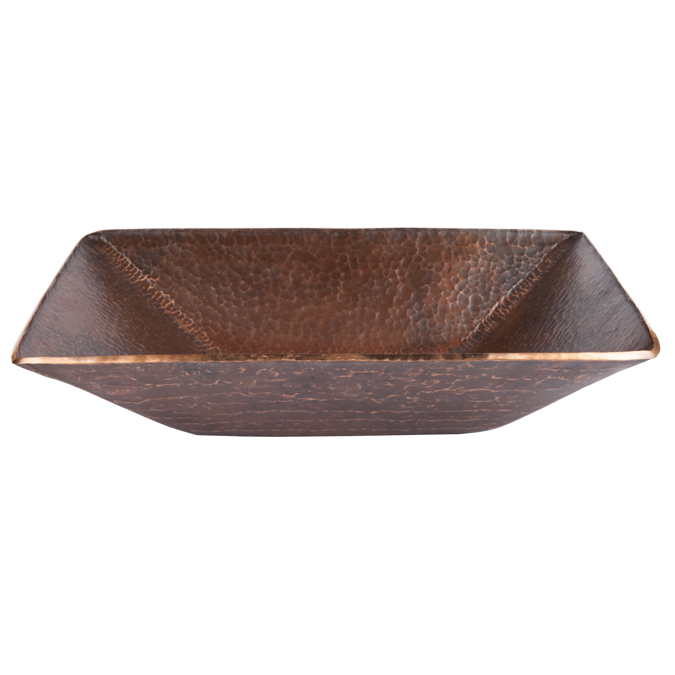 Premier Copper Products Modern Rectangle Hand Forged Old World Copper Vessel Sink-DirectSinks
