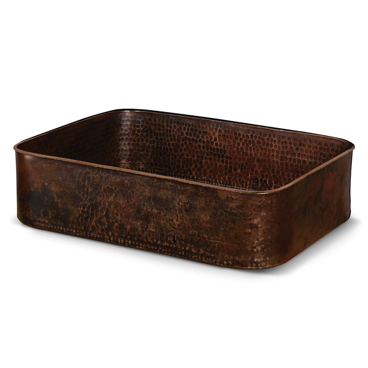 Premier Copper Products 19" Rectangle Tub Hand Forged Old World Copper Vessel Sink-DirectSinks