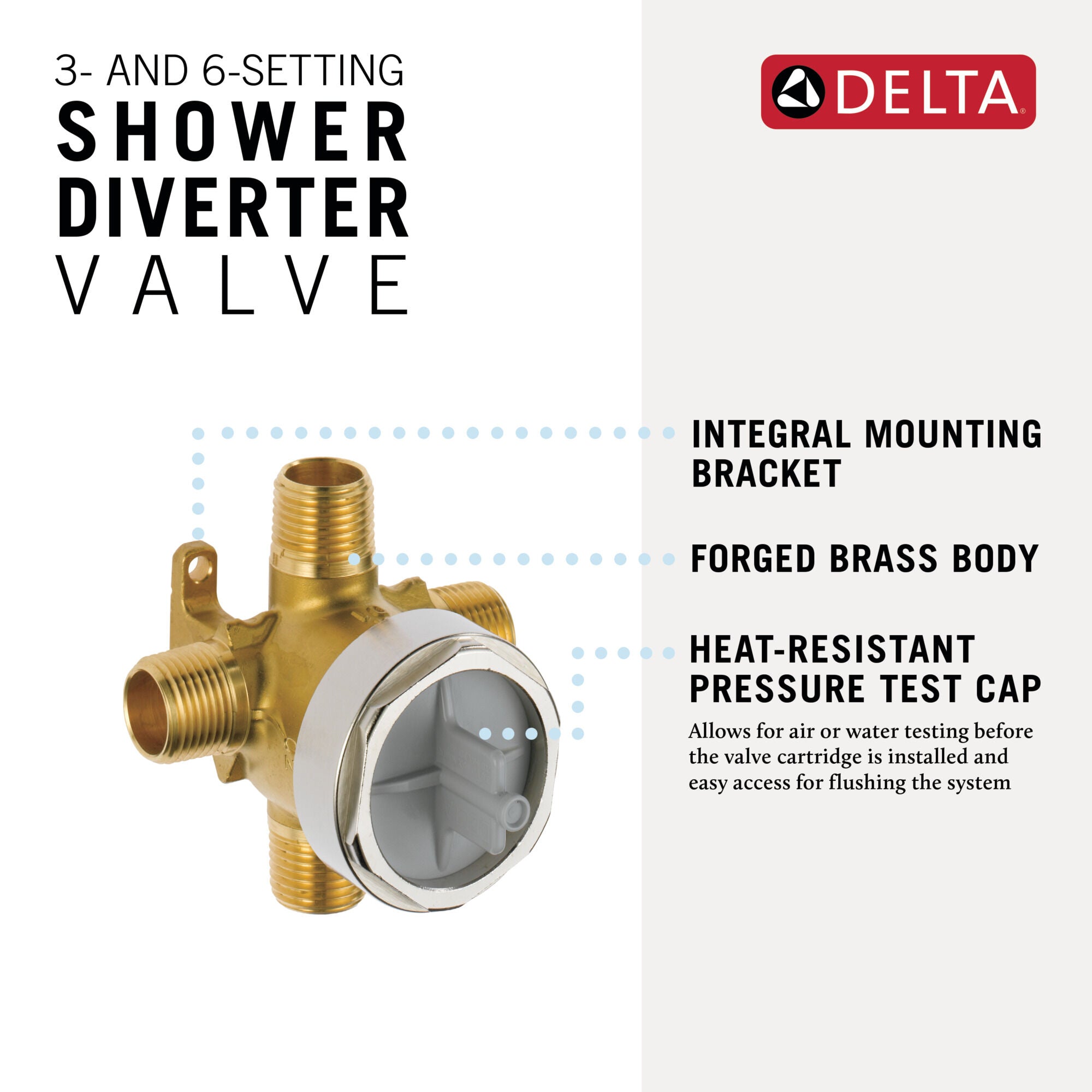 Delta 3 and 6-Setting Diverter Rough-in Valve