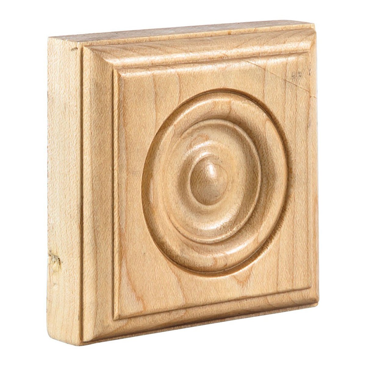 Hardware Resources 3" x 3" x 7/8" Hard Maple Traditional Rosette Moulding-DirectSinks