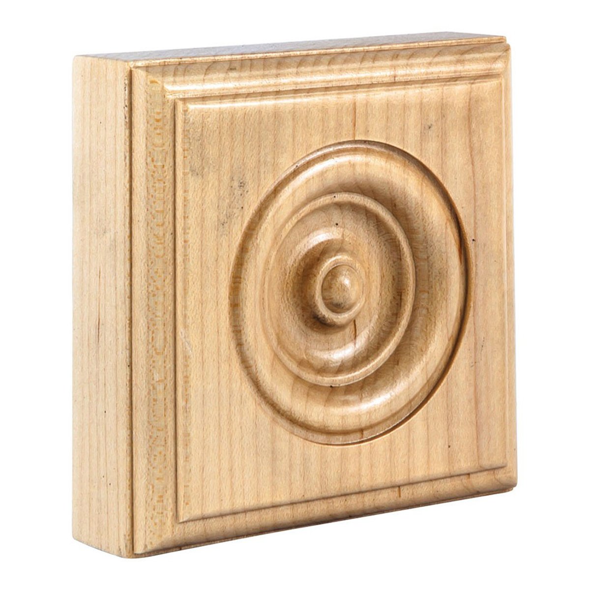 Hardware Resources 3-1/2" x 3-1/2" x 1-1/8" Alder Traditional Rosette Moulding-DirectSinks