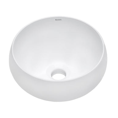 Ruvati 12" Circular Bathroom Vessel Sink in White  RVB0312