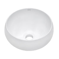Ruvati 12" Circular Bathroom Vessel Sink in White