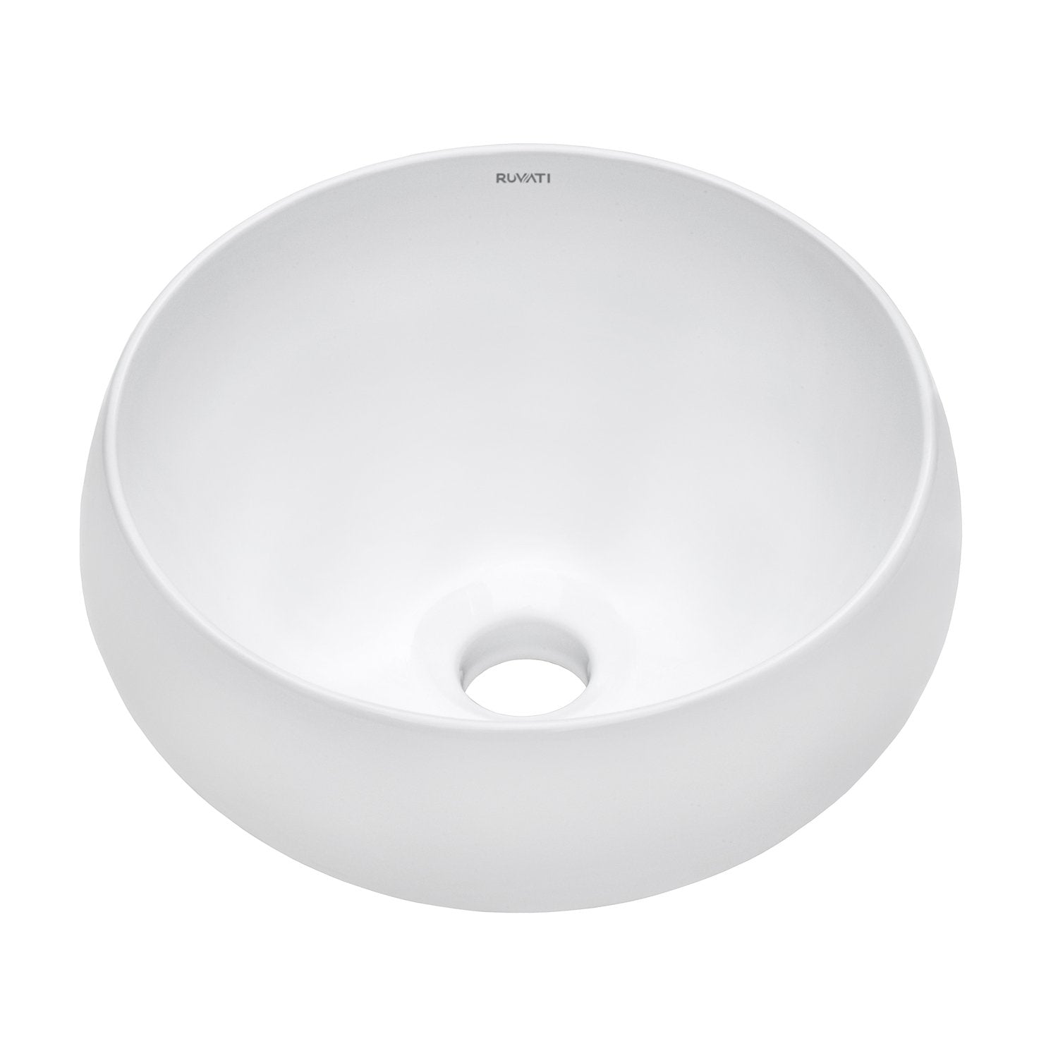 Ruvati 12" Circular Bathroom Vessel Sink in White