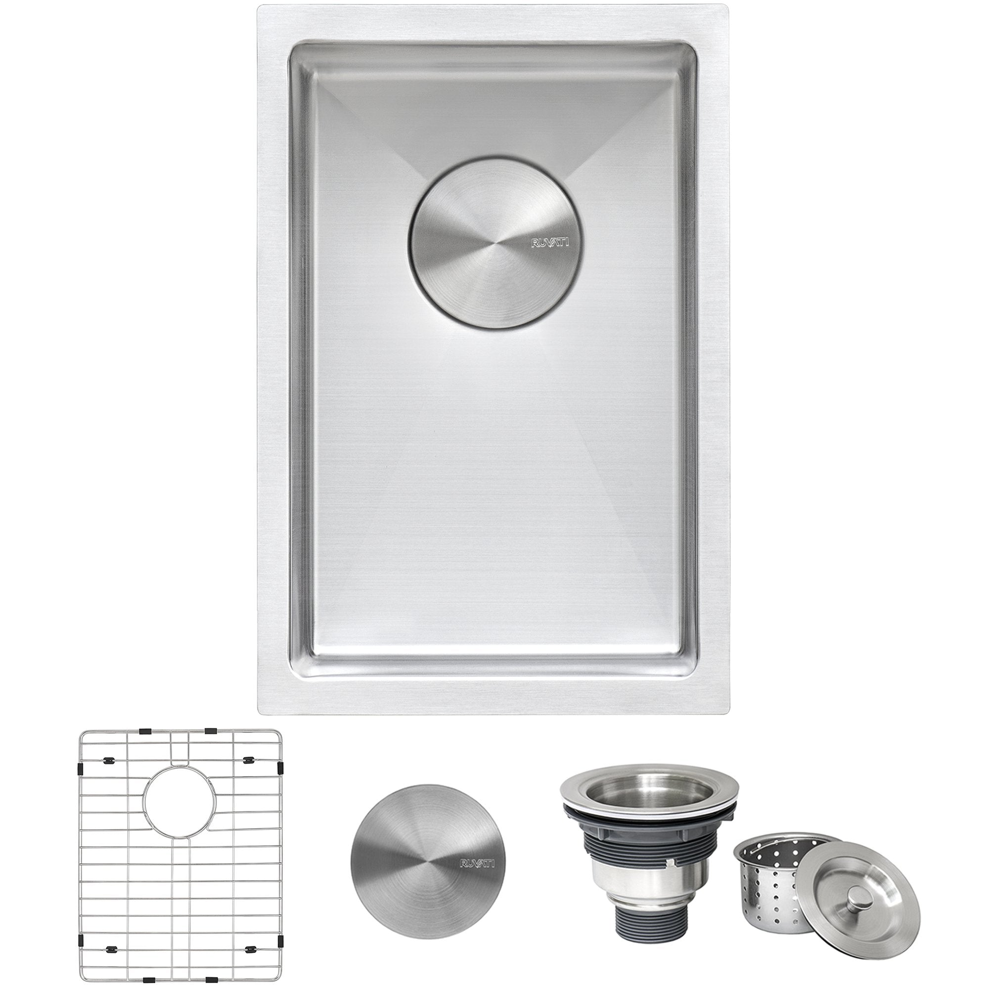 Ruvati 12" Undermount Bar Prep Tight Raduis 16 Gauge Stainless Steel Kitchen Sink