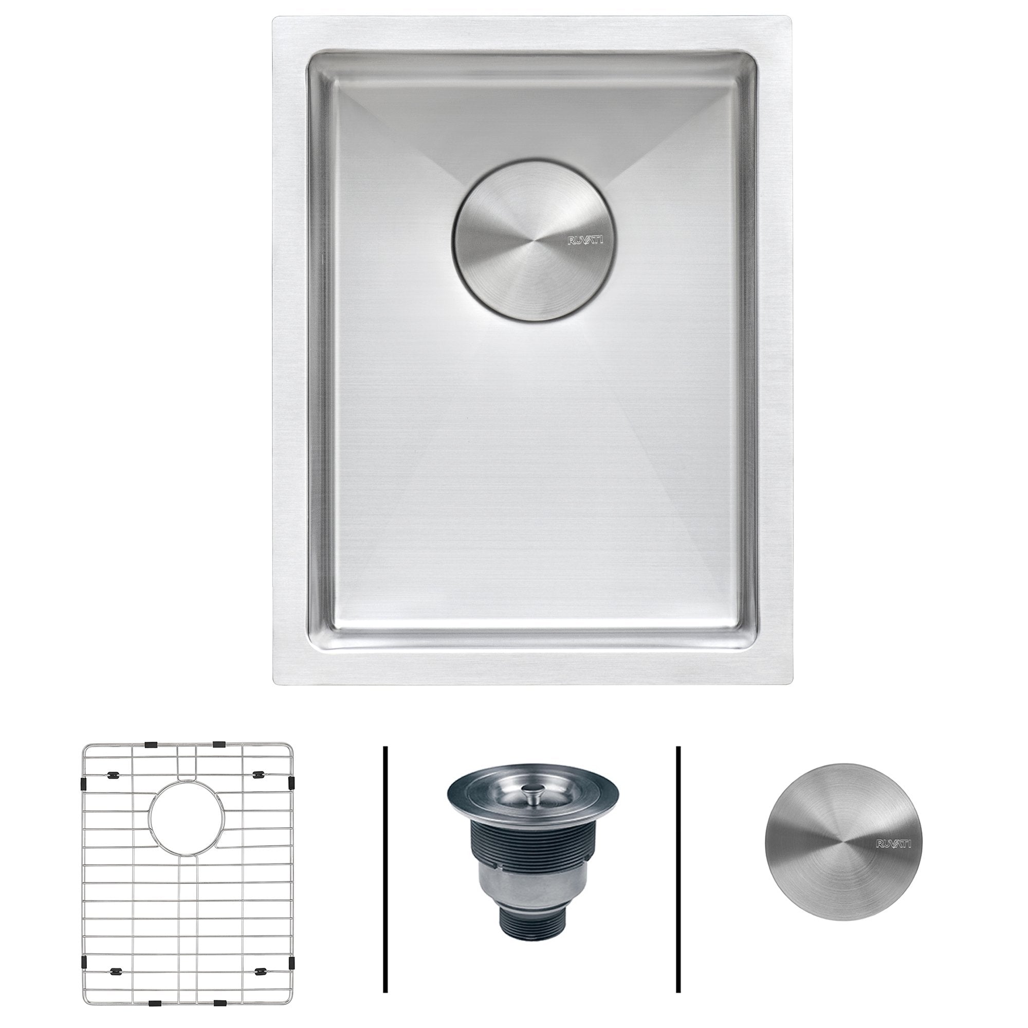 Ruvati 14" Undermount 16 Gauge Tight Radius Stainless Steel Single Bowl Bar Prep Sink