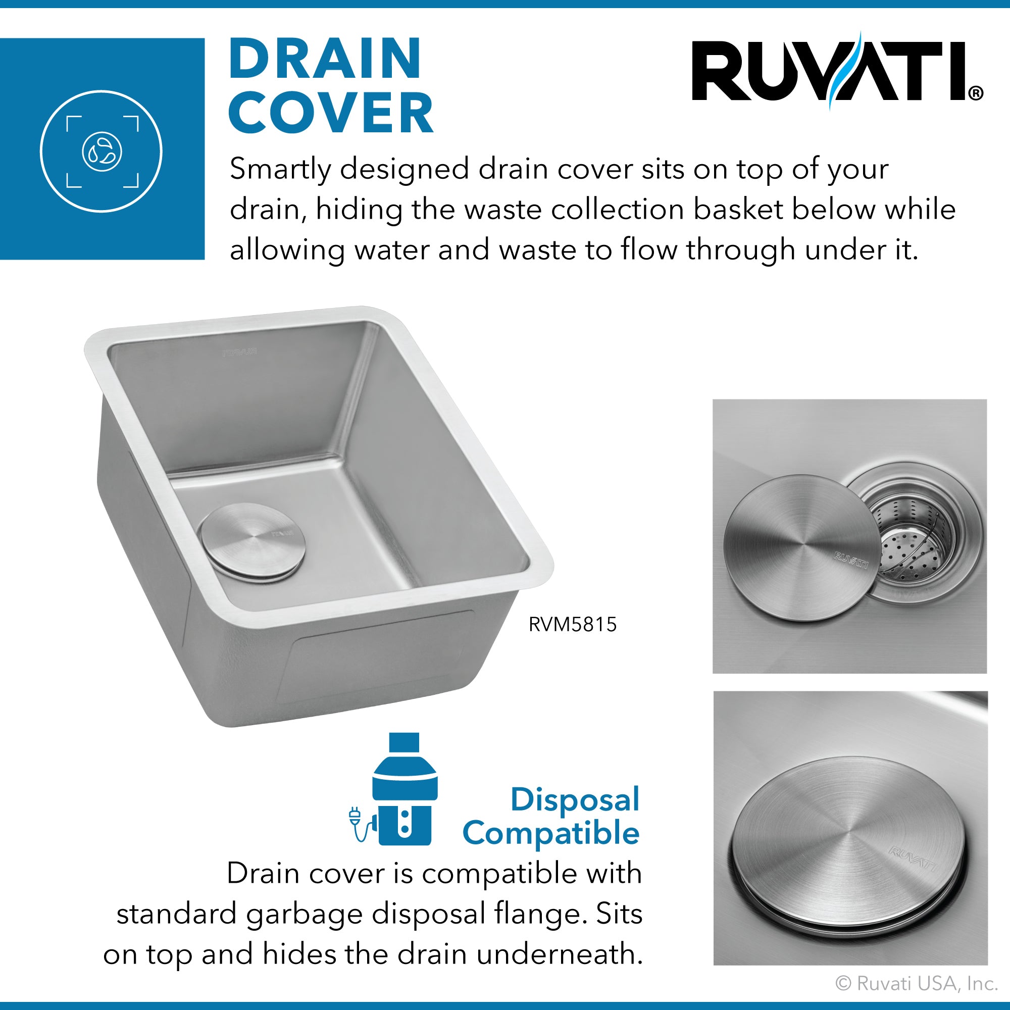 Ruvati 15" Undermount Bar Prep 16 Gauge Stainless Steel Kitchen Sink