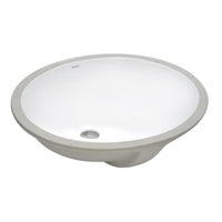 Ruvati 15" x 12" Oval Undermount Bathroom Sink in White