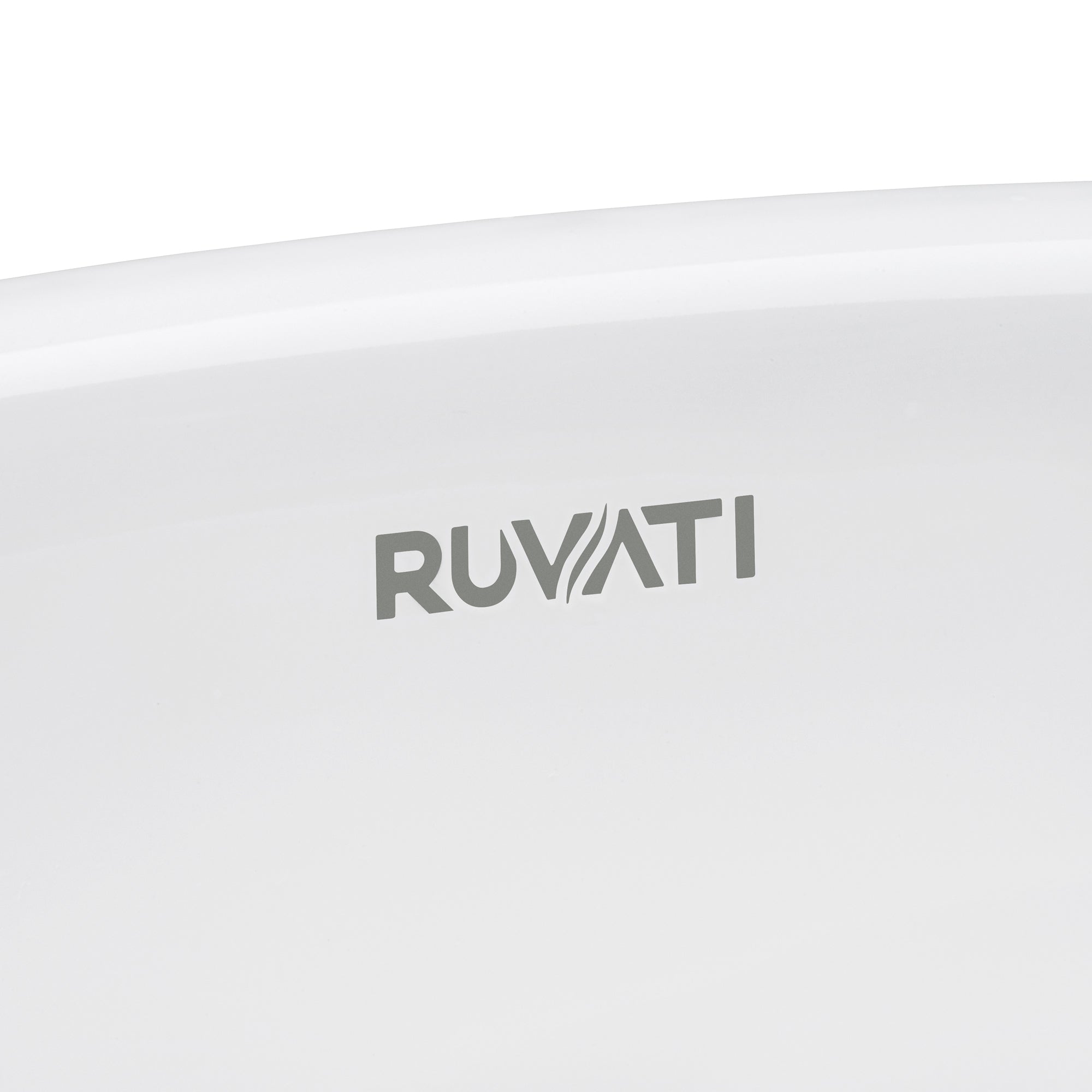 Ruvati 15" x 15" Bathroom Vessel Sink with Gold Pattern Exterior in White
