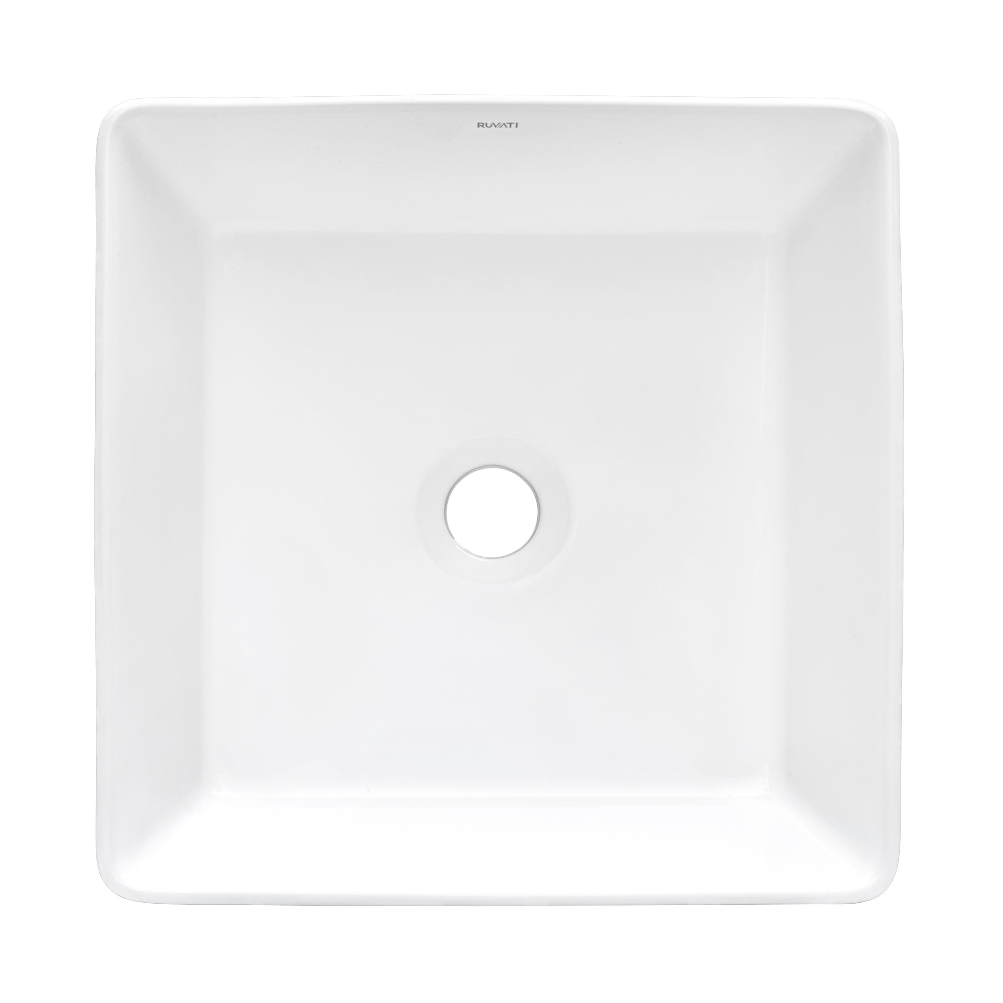 Ruvati 15" x 15" Square Bathroom Vessel Sink in White