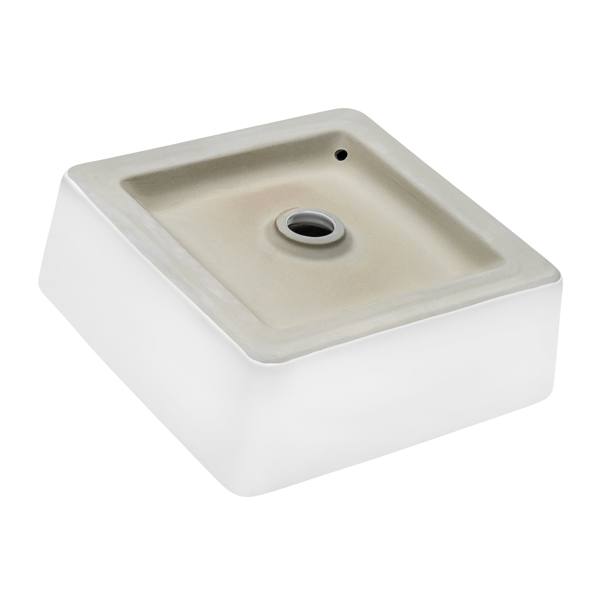 Ruvati 15" x 15" Square Bathroom Vessel Sink in White