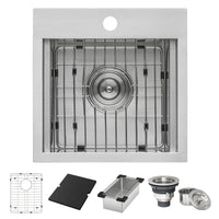 Ruvati 15" x 15" Topmount Marine Grade T-316 Stainless Workstation Outdoor Sink - RVQ5215