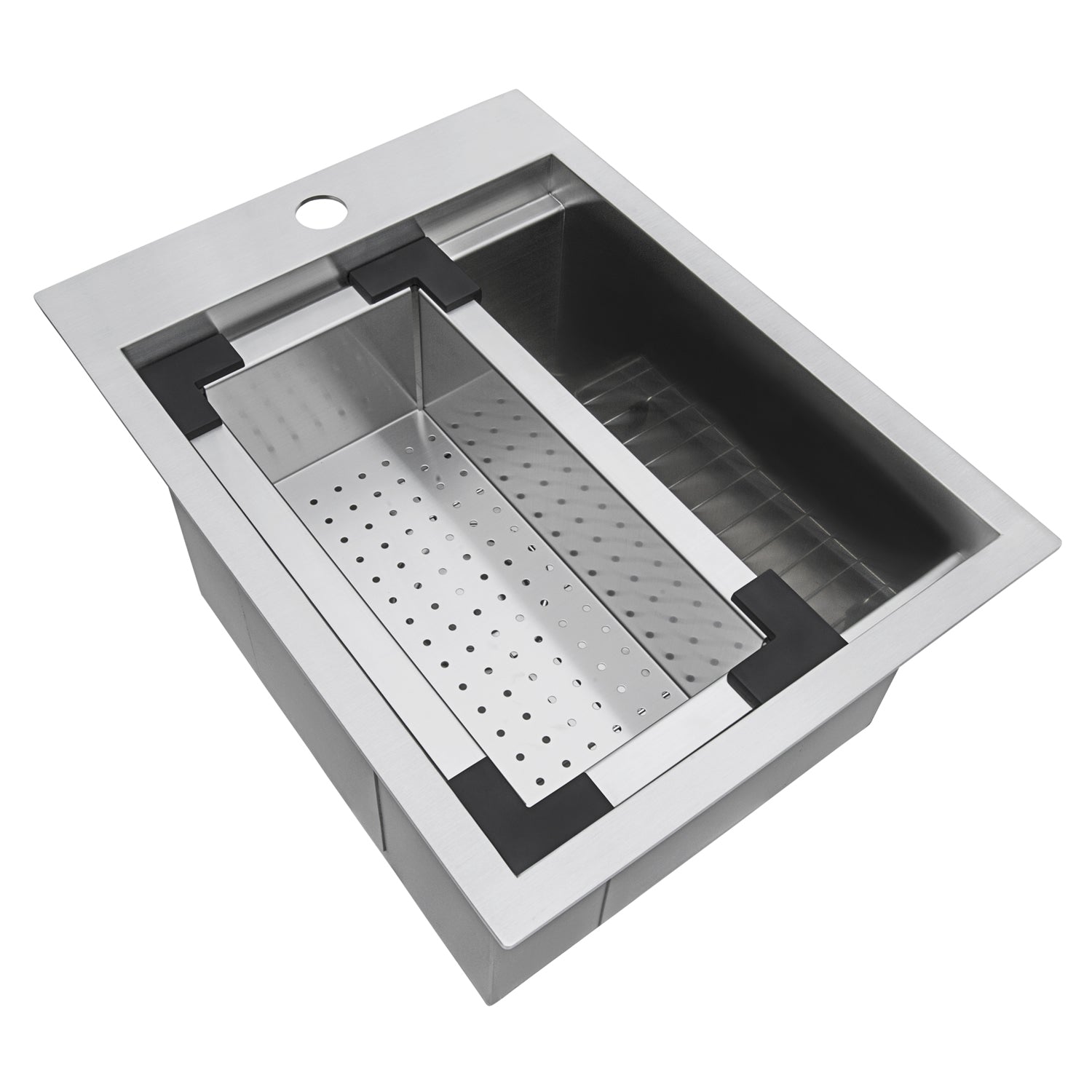 Ruvati 15" x 20" Topmount Marine Grade T-316 Stainless Workstation Outdoor Sink- RVQ5210