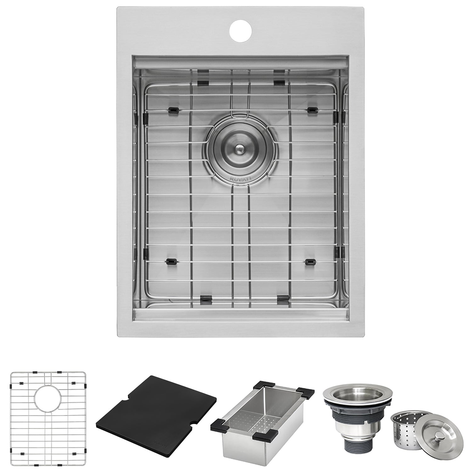 Ruvati 15" x 20" Topmount Marine Grade T-316 Stainless Workstation Outdoor Sink- RVQ5210