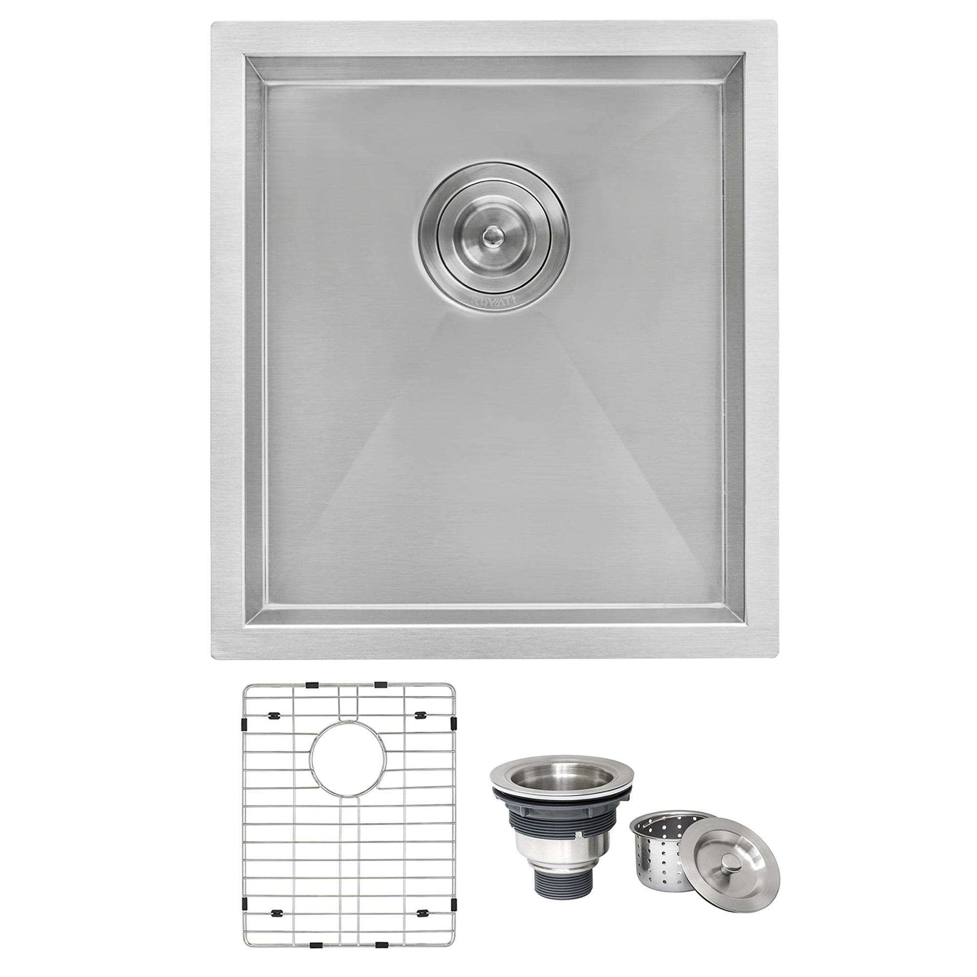 Ruvati 16" Undermount 16 Gauge Zero Radius Stainless Steel Single Bowl Bar Prep Sink