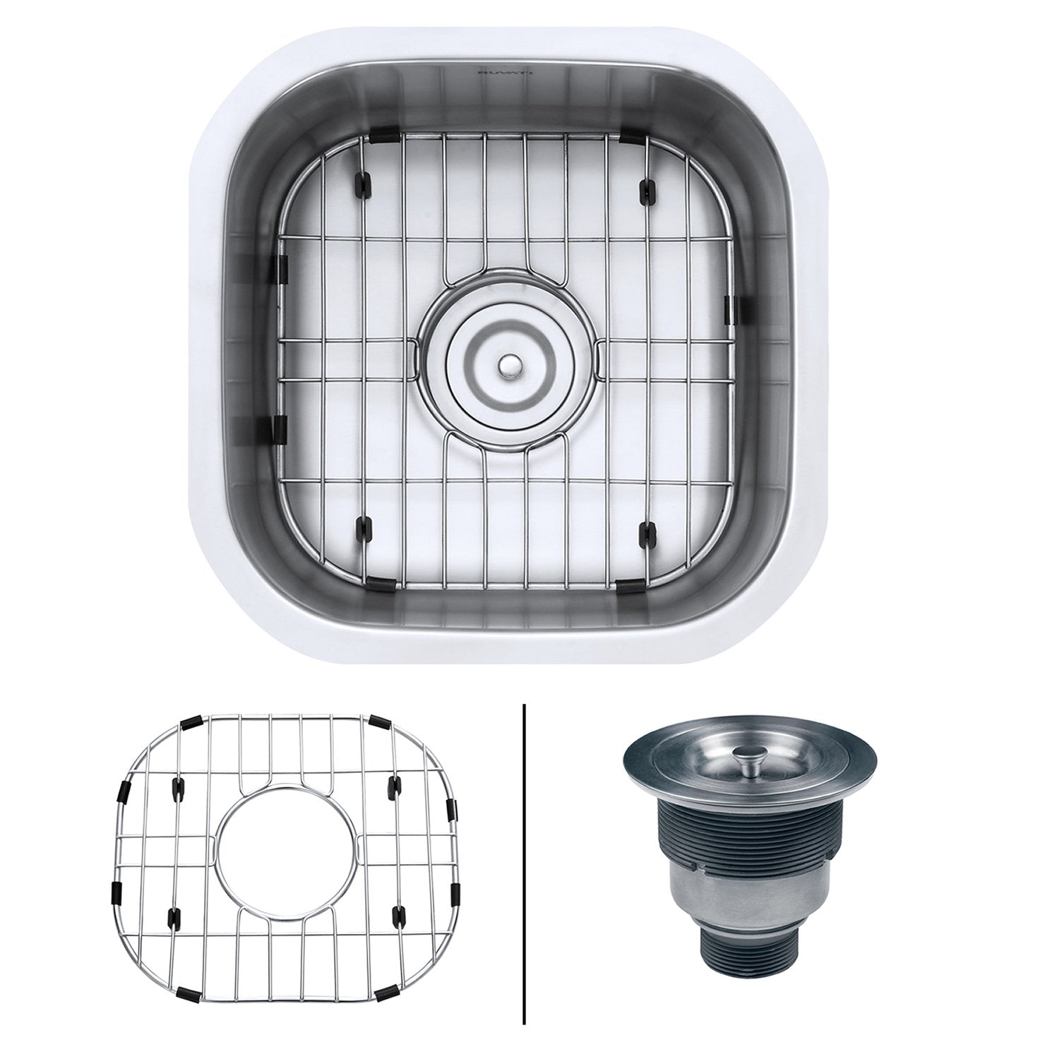 Ruvati 16 x 16" Undermount 16 Gauge Stainless Steel Bar Prep Sink