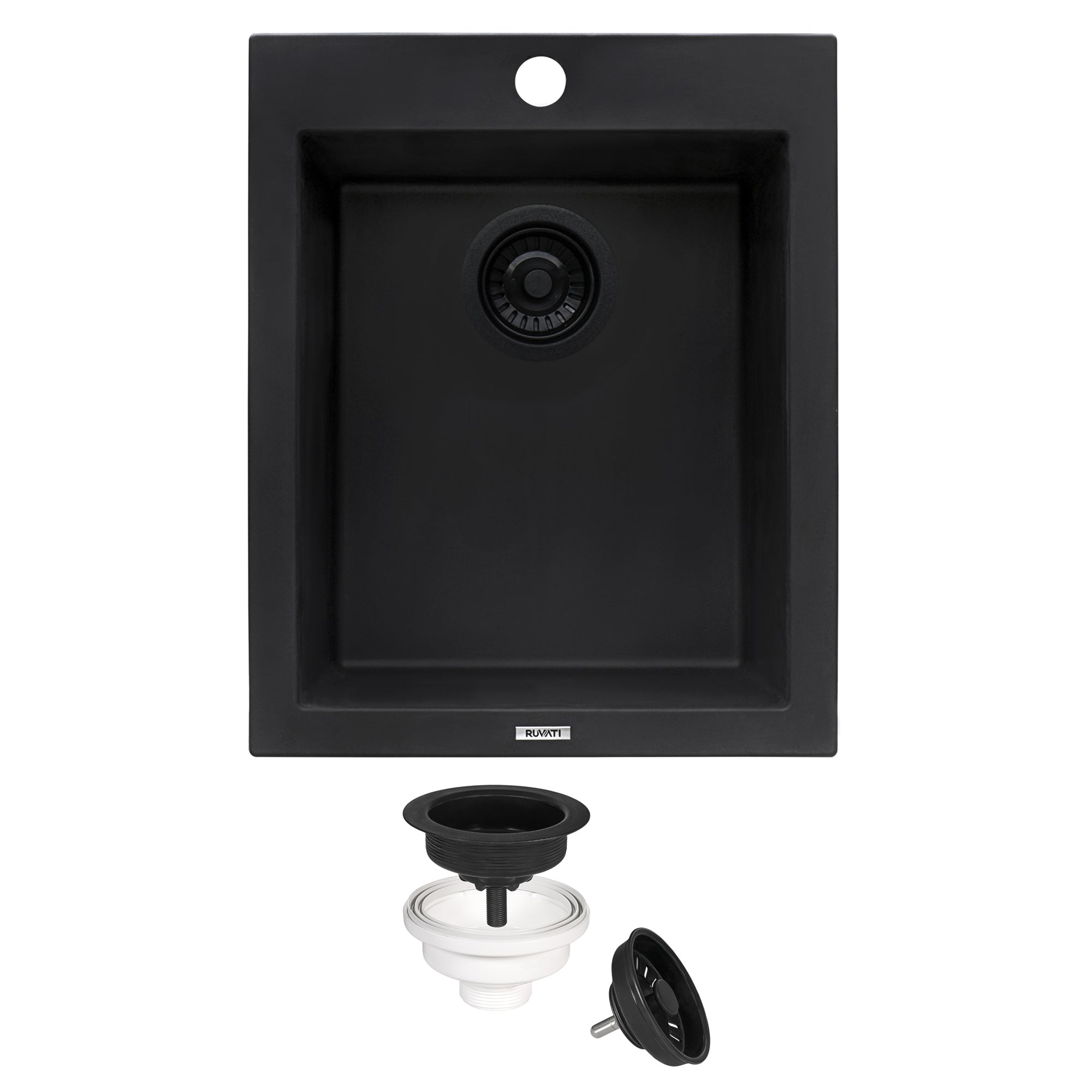 Ruvati 16 x 20" epiGranite Dual-Mount Granite Composite Single Bowl Kitchen Sink