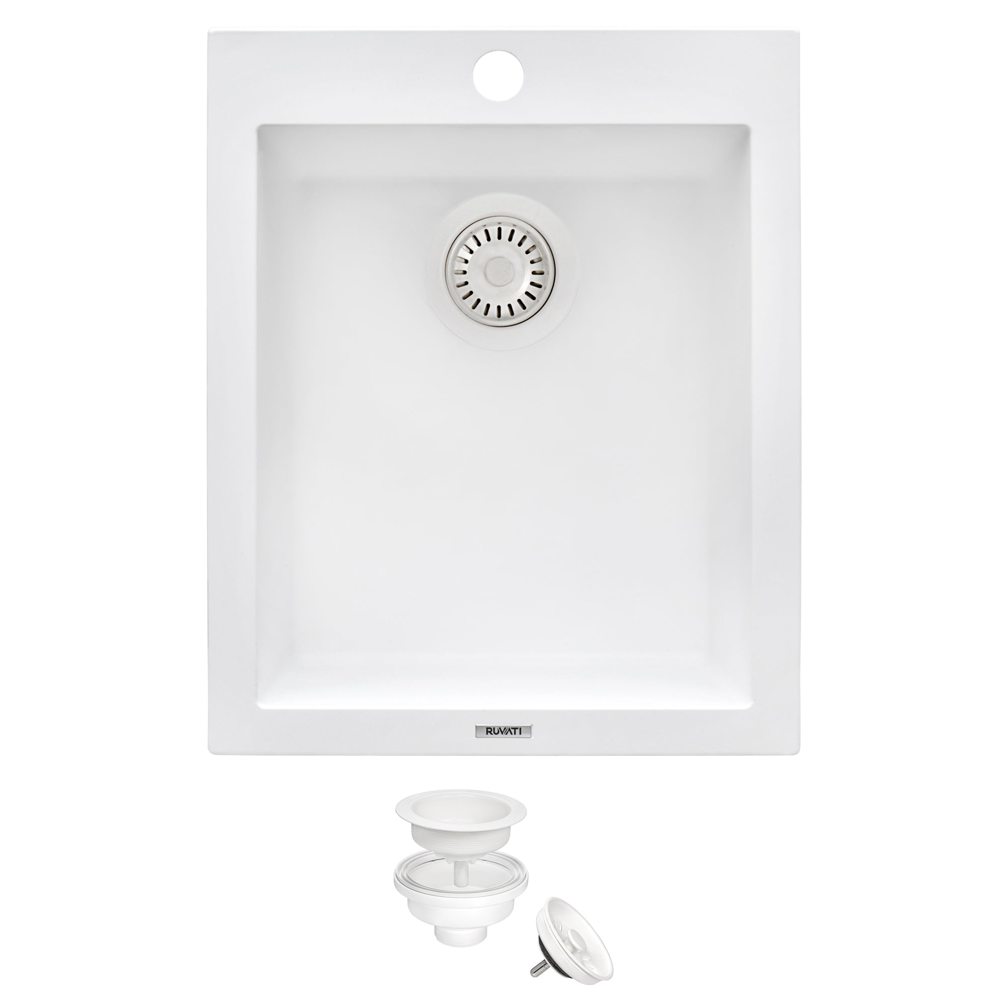 Ruvati 16 x 20" epiGranite Dual-Mount Granite Composite Single Bowl Kitchen Sink